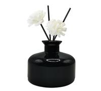 VANTOBEST 1 flacon rond en verre de 200 ml pour roseaux, aromathérapie et huiles essentielles, diffuseur décoratif noir