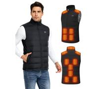 Vanvansin Veste Chauffante Femme Homme,15 Zones de Chauffage 3 Modes de Chauffe Gilet Chauffant Électrique Doudoune sans Manche pour Randonnée, Moto,Camping Extérieur (Sans Batterie)