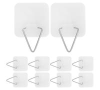 VANZACK 10 Pièces Porte-assiette Crochet sans Perçage , Fixation Sécurisée Adhésif en Plastique Transparent pour Décoration Murale pour Petits Accessoires et Objets Décoratifs la Maison