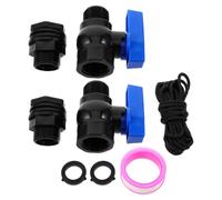 VANZACK 2 Ensembles Kit pour Récupérateur d'eau de Pluie 3/4 GHT Noir | Raccord PVC Étanche, Installation Simple, Contrôle du Débit, pour Cuve, Seau et Usage Extérieur