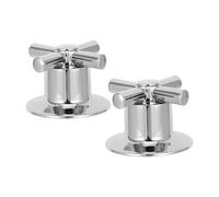 VANZACK 2 Pièces Poignées de Robinet en Alliage de Zinc, Argenté | Commandes Chaud et Froid, Prise Ergonomique, Contrôle Précis, pour Évier Commercial et Lavabo