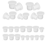 VANZACK 25 Pièces Bouchons en Silicone Blanc Joint Étanche pour Salière et Poivrière, Bouchons Ronds Réutilisables Adaptés aux Bouteilles et Tubes Cuisine