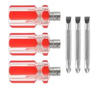 VANZACK 3 Pièces Jeu de Tournevis Plat et Cruciforme Portable à Manche | Acier au Carbone Élevé, Outil Polyvalent à Double Usage, pour Réparation et Entretien Précis