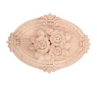 VANZACK Applique en Bois Sculpté Non Peinte Décor Mural Vintage en Bois Massif 21x15 Cm Ornement Décoratif pour Porte Fenêtre et Meuble Sculpture Artisanale pour Décoration Intérieure