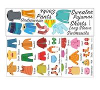 VANZACK Autocollants Étiquettes Réfléchissantes en Pvc pour Vêtements D'garçon et Filles 3 Feuilles pour Organisation Claire des Habits la Garde-robe pour Garçons