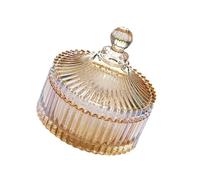 VANZACK Bonbonnière Ronde Couvercle Décoration Intérieure Élégante et Fonctionnelle en Verre Cristal pour Rangement de Friandises et Petits Objets