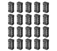 VANZACK Bornier à Barrette de Connexion Fixe et Connexion Ordonnée en Plastique et Métal 3 Positions Lot de 20 Pièces Bornes Isolées pour Tableau Électrique