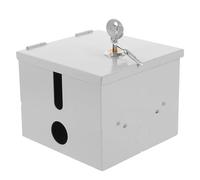VANZACK Cache de Prise Électrique Extérieure Serrure en Fer Argenté, Boîte de Rallonge Étanche pour Applications Extérieures, Protection Antieffraction et Stabilité Couleur