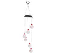 VANZACK Carillon Éolien Solaire Lampe Solaire LED Décorative de Noël pour Cour, Décoration Extérieure, Plastique Blanc, LED, Ip55, Allumage Automatique au Crépuscule, Bonhomme de Neige