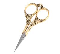 VANZACK Ciseaux de Couture Ciseaux à Point de Croix de Style Ancien Acier Inoxydable et Alliage de Zinc, Or, Coupe-fil à Motif Fleur, pour Tailleur et Trimming
