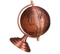 VANZACK Globe Terrestre Vintage Alliage avec Support Rotatif Décoration de Bureau Rétro pour Table de Travail Ornement et Brillant pour Étude et Salon Grand Modèle Rouge Foncé