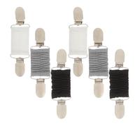 VANZACK Lot de 6 Pinces à Ourlet Élastiques pour Femme - Clips de Serrage pour Robe Cardigan et Châle - Couleurs Blanc Noir et Gris - Accessoires Ajustables Anti-Glisse pour Tenue