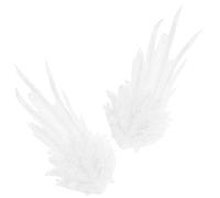 VANZACK Paire de Pinces à Cheveux Cosplay Ailes D'ange Brodées Blanches, Barrette Décorative Légère pour Fête et Séance Photo, Accessoire Coiffure Fille pour Événements Spéciaux