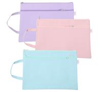 VANZACK Pochettes Zippées A4 pour Organiser Lot de 3 en Tissu Oxford Étanche, Grosse Capacité Portable Stylos et Magazines au Bureau L'école