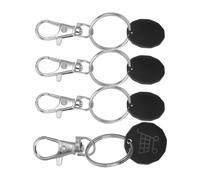 VANZACK Porte-clés Jeton pour Chariot de Supermarché 4 Pièces en Acier Inoxydable Accessoire Pratique et Sûr, Couleur Noir, pour Trousseau de Clés