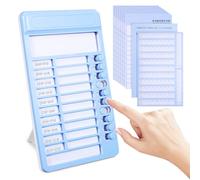 VANZACK Tableau de Corvée Effaçable à Sec Bleu Curseur Lisse, Support Pliable, pour Bureau ou Fixation Murale, Outil de Suivi D'horaire Multifonctionnel Pratique