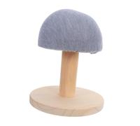 VANZACK Tapis à repasser pour chapeau en bois, rond, avec surface en tissu gris, compact et peu encombrant, pour la couture et le pressage de pièces délicates