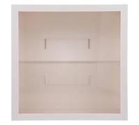 VANZACK Vitrine Murale Blanche à Deux Niveaux en Abs et Pet, Résistante aux Chutes l'abrasion, pour Ranger et Exposer Figurines la Maison Bureau