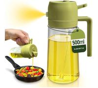 Vaporisateur d’Huile Cuisine 2 en 1 - Vert - Spray + Verseur - 500 ml - Verre Qualité Pro - Accessoire Air Fryer et Cuisson Saine