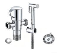 Vaporisateur de bidet en cuivre avec double sortie conçu pour un nettoyage efficace des bords des toilettes et des zones environnantes (argent galvanisé)