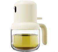 Vaporisateur d'huile en verre de 180 ml pour la cuisine - Vaporisateur d'huile d'olive, vinaigre, anti-goutte, friteuse à air chaud, grillades, pâtisserie, vinaigrette, noir, gris, jaune, beige, vert