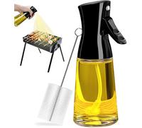 Vaporisateur Huile, 180ml Bouteille Huile Spray en Verre Épais avec Brosse de Nettoyage, Pulvérisateur d'Huile à Brume Fine pour Distribution Uniforme, Cuisine Saine, Faible en Calories, Barbecues