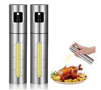 Vaporisateur Huile Pulverisateur Huile Cuisine Acier Inoxydable Spray Huile Cuisine Air Fryer 100 ml Avec Échelle, 2 Pièces