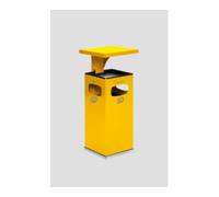 VAR VAR Collecteur de déchets/cendrier B 32 avec toit de protection et insert intérieur jaune 38 l Quantité:1