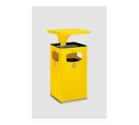VAR VAR Collecteur de déchets/cendrier B 42 jaune avec toit protecteur, insert intérieur 72 l Quantité:1