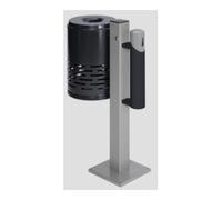 VAR VAR Collecteur de déchets/cendrier - Combinaison AG 101 Corbeille à déchets anthracite - Corps anthracite - Partie supérieure argent 1,4 l/46 l Quantité:1