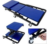 Varan Motors - BS400001 Chariot de visite 2 en 1 6 roulettes, transformable en tabouret d'atelier, supporte jusqu' 150kg