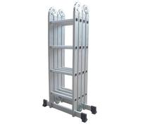 Varan Motors - DLM104 Echelle, escabeau, echafaudage multi-fonctions en alu de 4.60m, 16 échelons