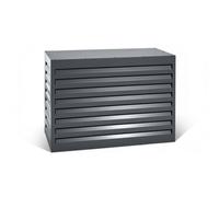 Varan Motors - SHWACC002-BL Cache climatisation en acier galvanisé anthracite 100x50x70cm ¿ Cache groupe extérieur pompe à chaleur & clim