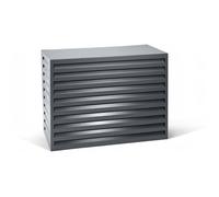 Varan Motors - SHWACC003-BL Cache climatisation en acier galvanisé anthracite 110x55x80cm ¿ Cache groupe extérieur pompe à chaleur & clim