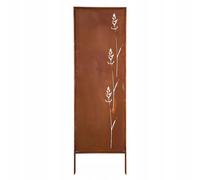 Kapaga - Paravent Métal - 160 cm x 50 cm - Corten - Effet Rouillé Paravent pour Jardin - Élément de Paravent - Mur de Protection - Décoration de Jardin - Clôture - Rouille (Fleurs)