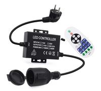 Variateur de guirlande lumineuse de 1500 W, AC 220 V-240 V pour extérieur, télécommande, interrupteur plug-in, télécommande à 23 touches, compatible avec toutes les bandes lumineuses à intensité