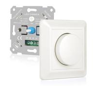 Variateur de Lumiere LED 220V-240V, Interrupteur Variateur LED 5W-200W | Variateur LED Rotatif pour Lumières LED dimmables, Variateur Mural Silencieux et sans bruit (laiteux)