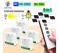 Variateur de lumière sans fil 433mhz, AC 110V 220V 230V, Module de commutation à intensité variable, télécommande 5 en 1, pour ampoule LED 10 ~ 150W, gradation halogène Only 1 Panel