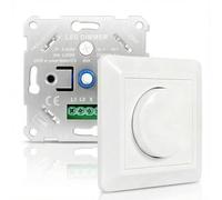 Variateur d'intensité LED 220-240 V pour lampes LED 5-200 W - Interrupteur rotatif à intensité variable - Pour lampes LED, ampoules à incandescence et ampoules halogènes - Blanc crème