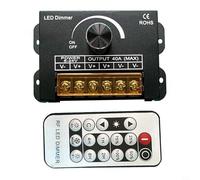 Variateur d'intensité LED monochrome 5-24 V 40 A avec télécommande RF sans fil et minuterie, contrôleur robuste en aluminium pour une utilisation en intérieur et en extérieur