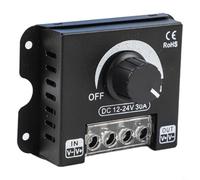 Variateur d'intensité LED pour bande lumineuse DC 12 V 24 V, contrôleur de luminosité rotatif 30 A avec boîtier en aluminium, pour régulateur numérique PWM pour lumières rigides et douces unicolores