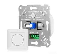 Variateur d'intensité rotatif 230 V encastré Crème | Boîtier thermoplastique ABS EN 60669-2-1 - Ampoules LED ou halogènes sans scintillement - Prend en charge un réglage continu