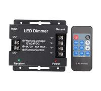 Variateur LED à Distance sans Fil RF, Contrôleur de Gradation PWM, Télécommande à 11 Touches pour Régler la luminosité DC 12 V-24 V, Prend en jusqu'à 30 à 50 Mètres de