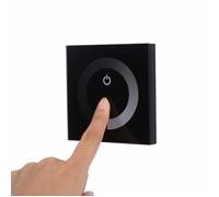 Variateur mural tactile AIMOONSA 12-24V, 1 canal, noir - gradation progressive pour LED