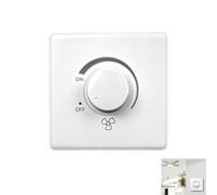 Variateur Ventilateur Plafond, Interrupteur 220V 10A, Commutateur de Vitesse Mural de Type 86, Réglage de Vitesse Manuel Bouton Rotatif, Installation Encastrée, Contrôle Ventilateur Fiable