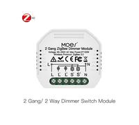 (Variateur ZB 2 Gang) Module de commutateur Wi-Fi Moes Smart Zigbee Variateur de lumière Interrupteur