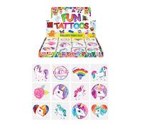 variés Mini Licorne TATOUAGE STICKERS - Paquet de 12