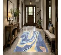 VARIKASHOM Grand Tapis Salon, Lavable, Fond Antidérapant, Décoration de la Maison Chambre, Abstrait Moderne Bleu, Jaune, Rose, Noir, carré 100 x 100 cm