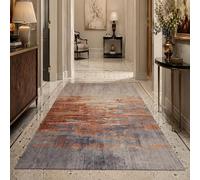 VARIKASHOM Tapis Decoration pour Table Basse Salon, Meubles Cuisine, Tapis Facile à Nettoyer,Abstrait Moderne Gris, Orange, Beige, carré 140 x 140 cm