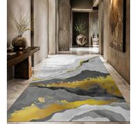 VARIKASHOM Tapis Grande Taille Decoration pour Salon Descente de lit Chambre Moquette,Abstrait Gris, Jaune, Blanc, 90 x 160 cm